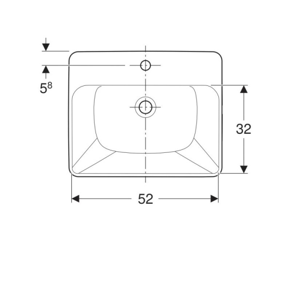 Раковина встраиваемая сверху (55х45) Geberit Variform 500.681.01.1
