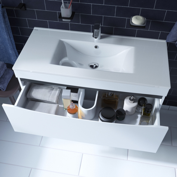 Тумба с раковиной Iddis  Cloud белая,  100 см (CLO10WFi95K)