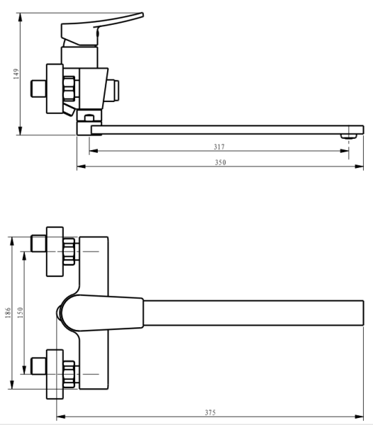 Смеситель для ванны Savol SK-H3002