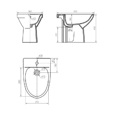 Биде напольное IFO Frisk RS021140000