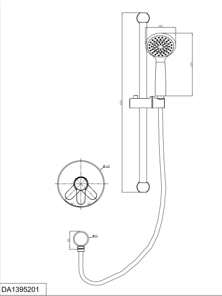 Смеситель для душа встраиваемый D&K Rhein Marx (DA1395201)