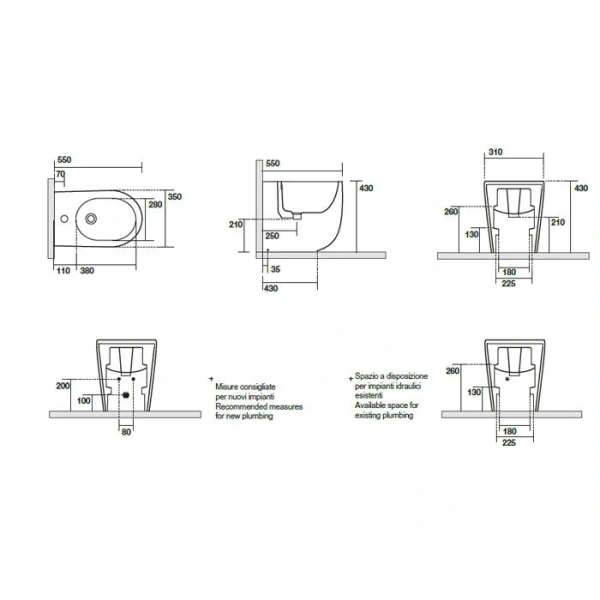 Биде напольное Kerasan Nolita 532011*1 зеленый матовый