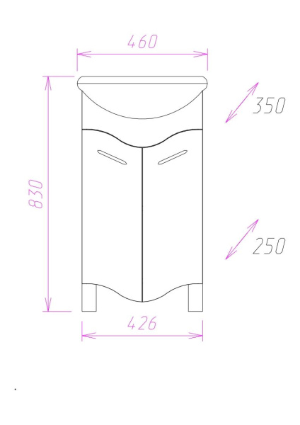 Тумба под раковину напольная Onika Лайн 45 104504