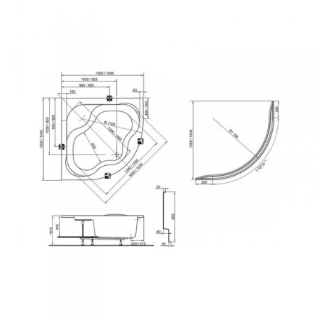 Панель для ванн Ravak Gentiana 140 CZF1000AN0