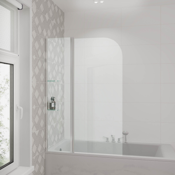 Душевая шторка на ванну (100х150) Grossman GR-101 хром, распашная