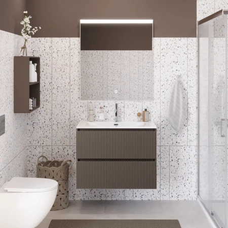 Тумба под раковину 80 BelBagno Uno UNO-MINI-800-2C-SO-СO бежевый матовый, без раковины