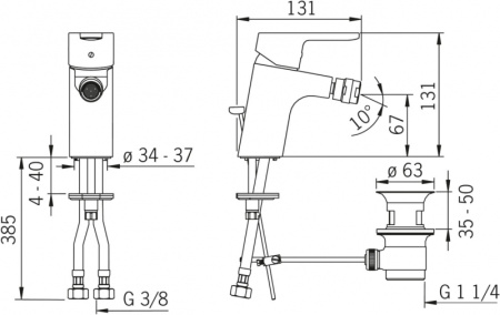 Смеситель для биде Oras Aquita 2918F