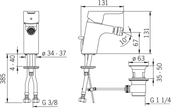 Смеситель для биде Oras Aquita 2918F