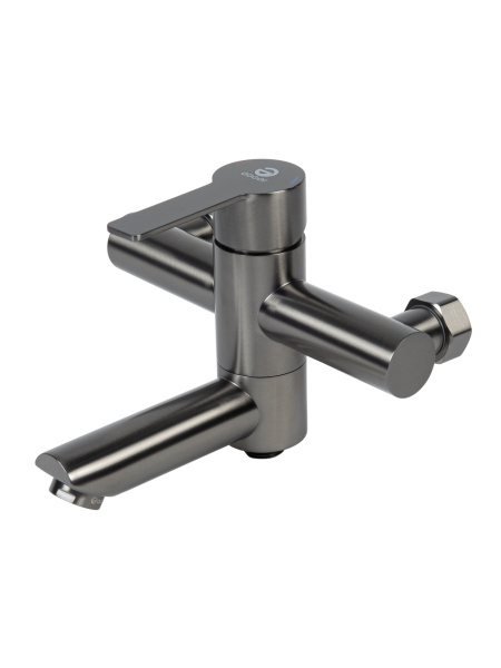 Смеситель для ванны однорычажный с душевым набором Agger Easy A3121255 оружейная сталь матовая