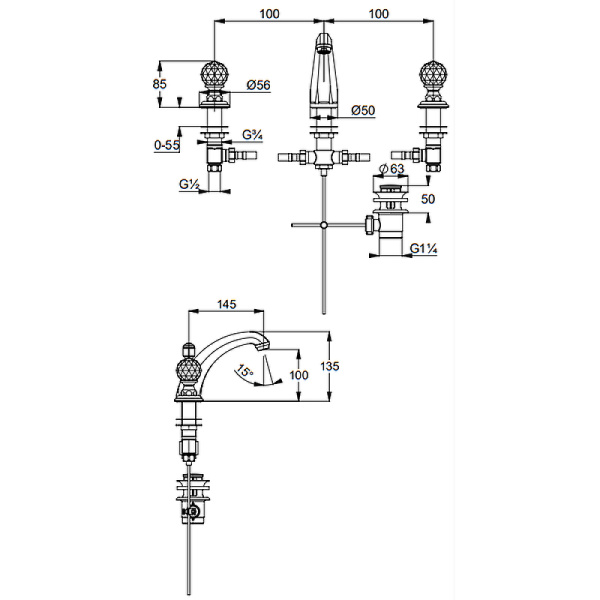 Смеситель для раковины Kludi Adlon/1926 5104305G5