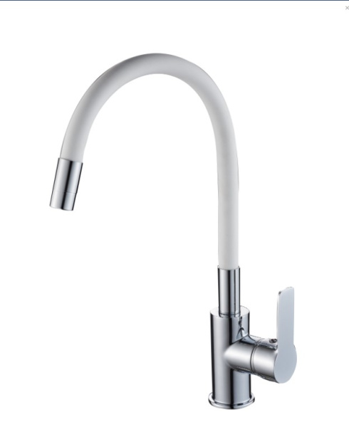 Смеситель для кухонной мойки с гибким изливом RUSH Siple SI7335-60White