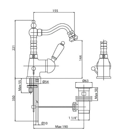 Смеситель для биде Cezares BSM2-03