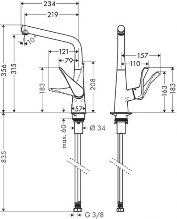 Смеситель для кухни Hansgrohe 73814000