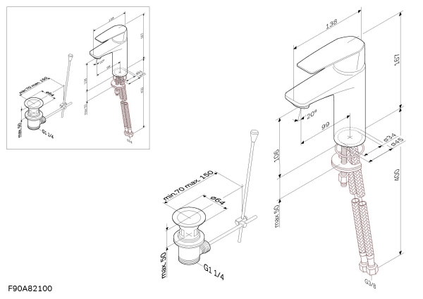 Смеситель для раковины Am.Pm Gem F90A82100