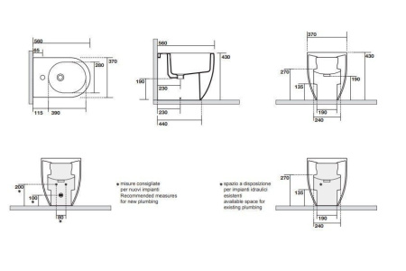 Биде напольное Kerasan Flo 312201*1 белый