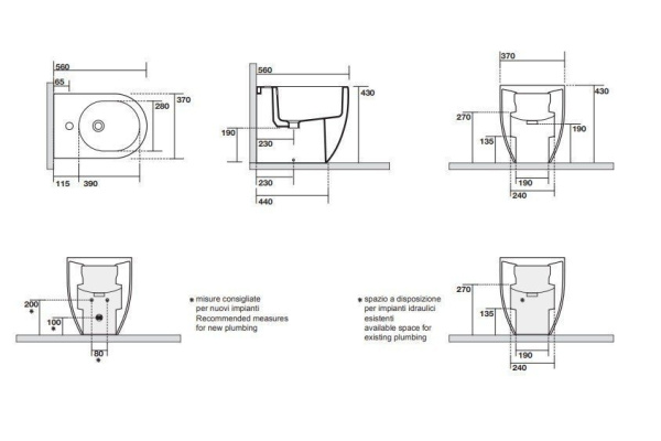 Биде напольное Kerasan Flo 312201*1 белый