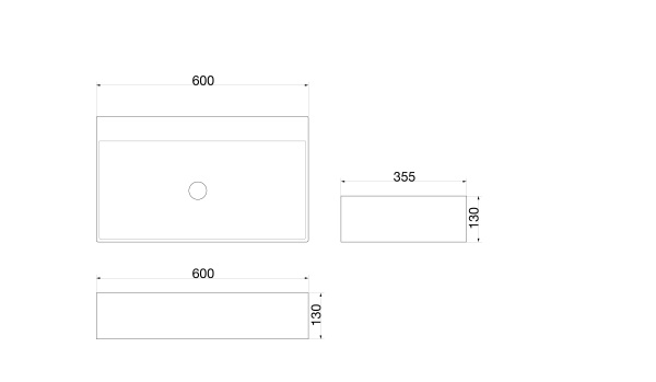 Раковина накладная (60х35,5) SantiLine SL-1093