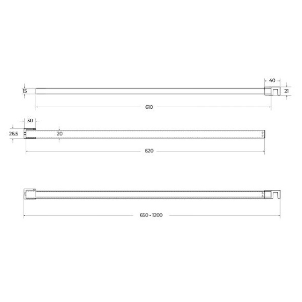 Душевая перегородка (100х195) BelBagno Kraft KRAFT-L-1-100-C-NERO черный