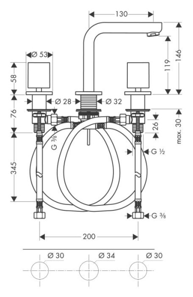 Смеситель для раковины Hansgrohe Metris S 14063000