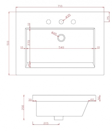 Раковина ArtCeram GAP 71 GPL002 01;00 (L1816)