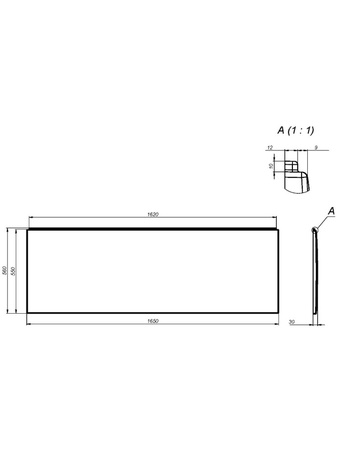 Панель фронтальная 165 см Am.Pm Gem W93A-165-070W-P белый