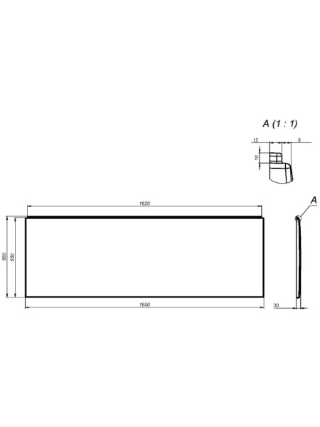 Панель фронтальная 165 см Am.Pm Gem W93A-165-070W-P белый