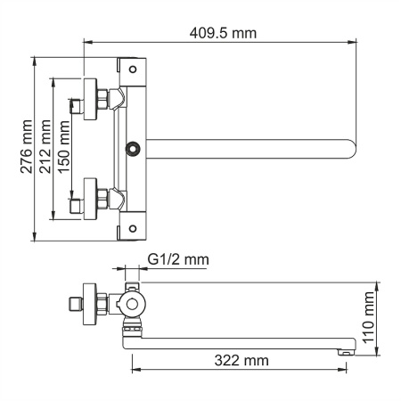 Смеситель для ванны термостатический WasserKRAFT Berkel 4822L Thermo