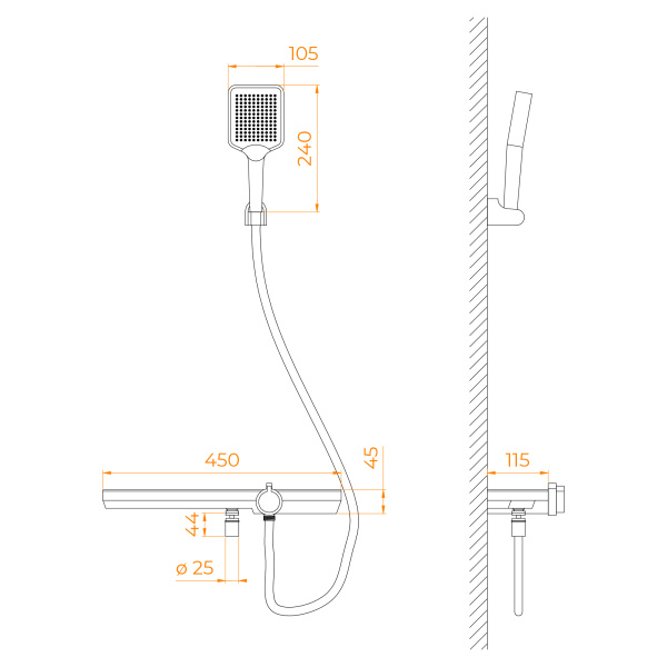 Смеситель для ванны RGW SP-40Gr 69140540-11