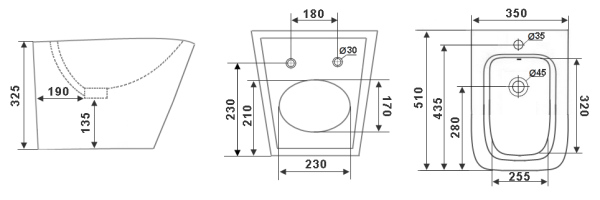 Биде подвесное Timo SOLI TK-304MB черный