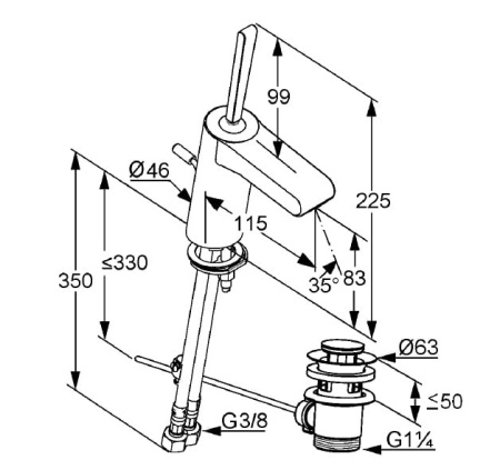 Смеситель для раковины Kludi O-Cean 383450510