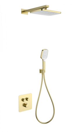 Душевая система с термостатом встраиваемая WONZON & WOGHAND, брашированное золото WW-B4003-BG