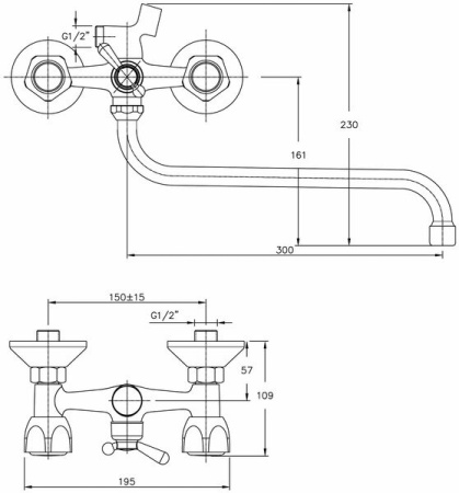 Смеситель для ванны Haiba HB2209