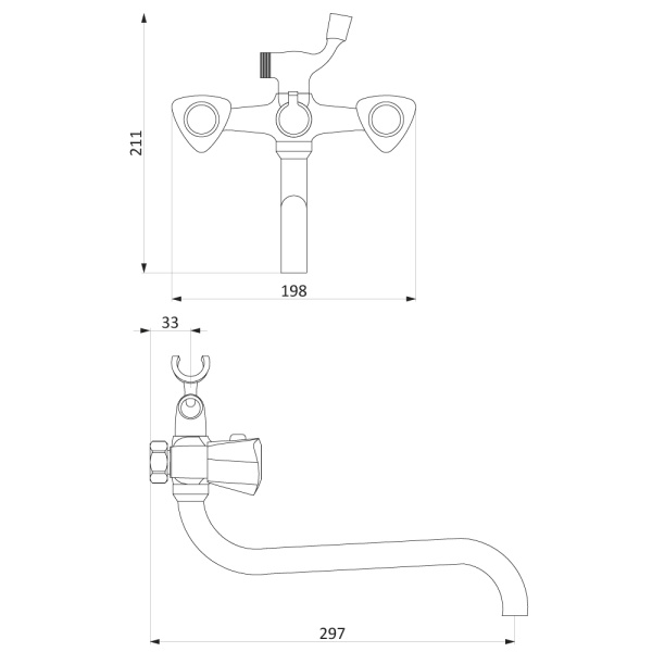 Смеситель для ванны Damixa RedBlu Object 349500000 Смеситель для ванны Damixa RedBlu Object 349500000