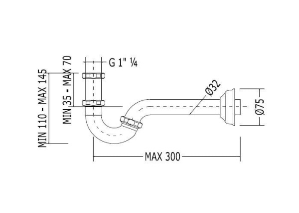 Сифон для раковины Devon&Devon DDA325CR