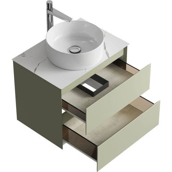 Тумба без раковины 64 см Aqwella Geometria GE01652SH шалфей зеленый матовый