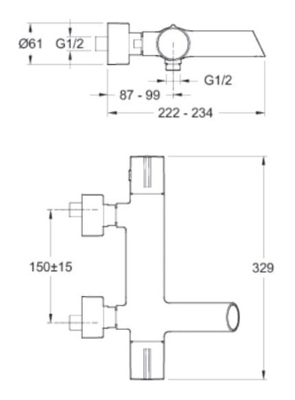 Термостатический смеситель для ванны Jacob Delafon Toobi E8992-CP