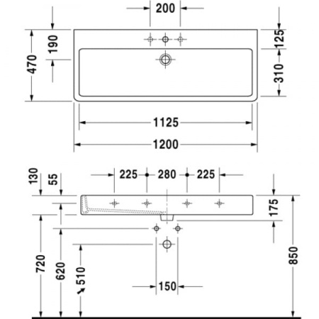 Умывальник Duravit 0454120000