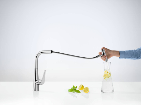 Смеситель для кухни с выдвижным изливом Hansgrohe Talis Select M51 1jet 72822000 хром