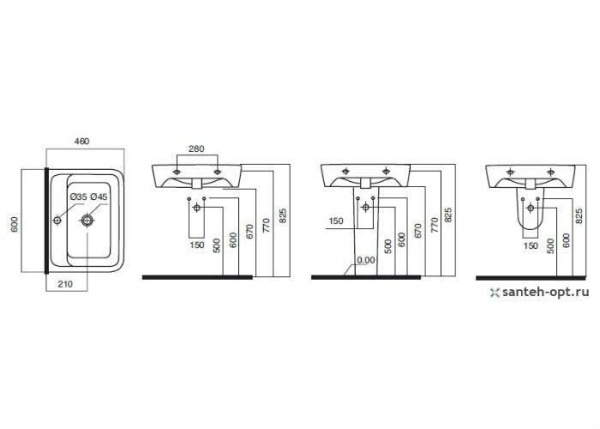 Раковина AM.PM Spirit C704321WH