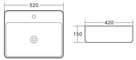 Накладная раковина (52,5х42) BelBagno BB1367