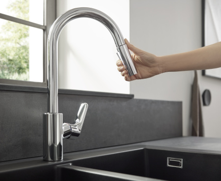 Смеситель для кухни с выдвижным изливом Hansgrohe Focus M41 31815000 хром
