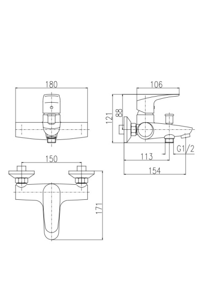 Смеситель для ванны Rav Slezak Amur AM754.5/1 Смеситель для ванны Rav Slezak Amur AM754.5/1