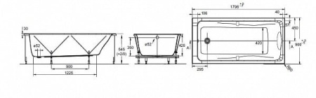 Ванна акриловая Jacob Delafon Odeon Up 180x90 E6058-00