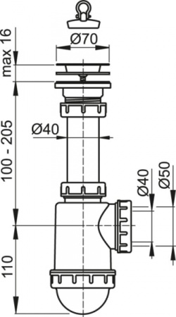 Сифон для мойки AlcaPlast A441