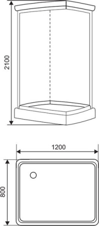 Душевая кабина (120х80х210) Arcus Style S-48