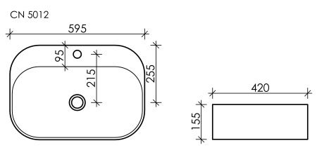 Раковина накладная (59,5х42) Ceramica Nova ELEMENT CN5012