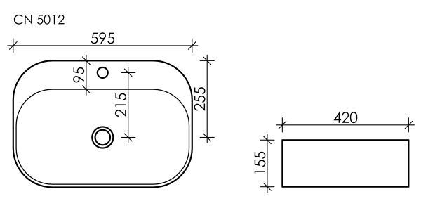 Раковина накладная (59,5х42) Ceramica Nova ELEMENT CN5012