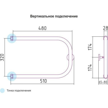 Полотенцесушитель водяной П-образный Сунержа 00-0003-3250