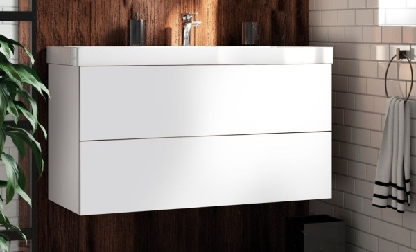 База под раковину подвесная Art&Max AM-Verona-Push-1000-2C-SO-BI-TS Белый матовый