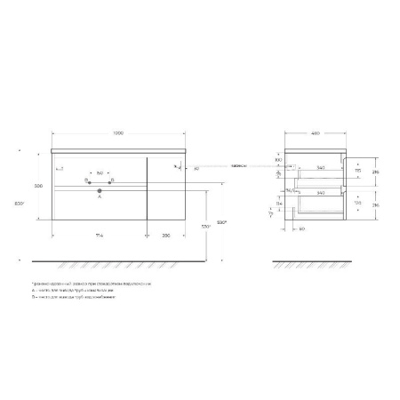 Тумба под раковину BelBagno Kraft 100 KRAFT-1000-2C-1A-SO-RNN-L